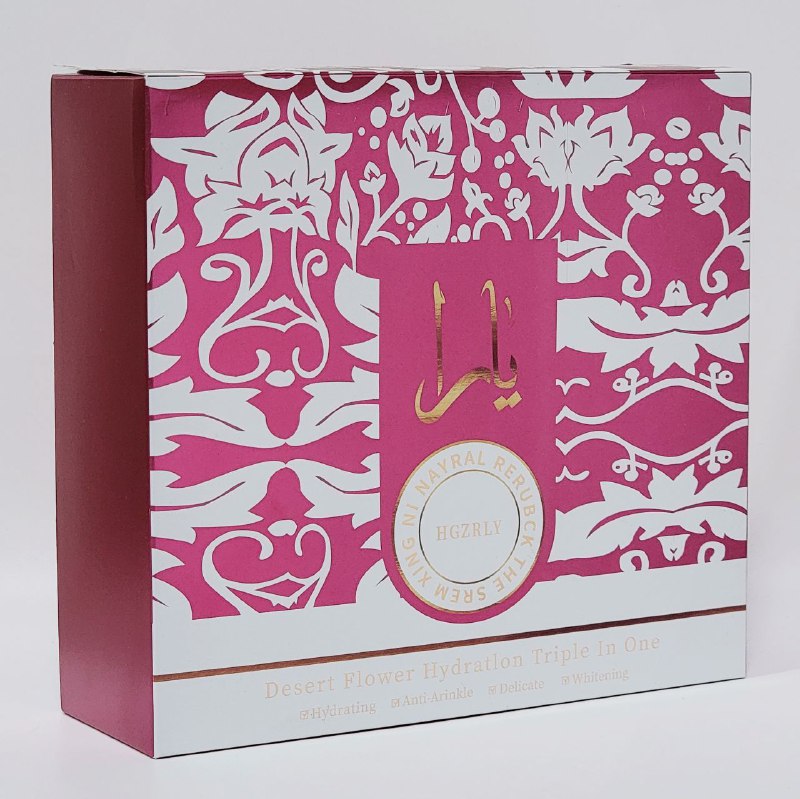 SET DE CUIDADO FACIAL HIDRATACION 3 EN 1 FLOR DEL DESIERTO ANTIARRUGAS Y BLANQUEADORA 3PCS HGZRLY (DUPE DE LATTAFA YARA CANDY)