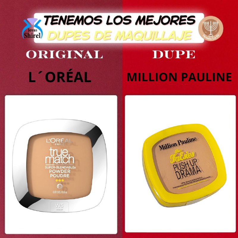 PRIMER DE MAQUILLAJE EN POLVO COMPACTO BATIDO SUAVEMENTE MILLION PAULINE 28G (DUPE DE LOREAL)