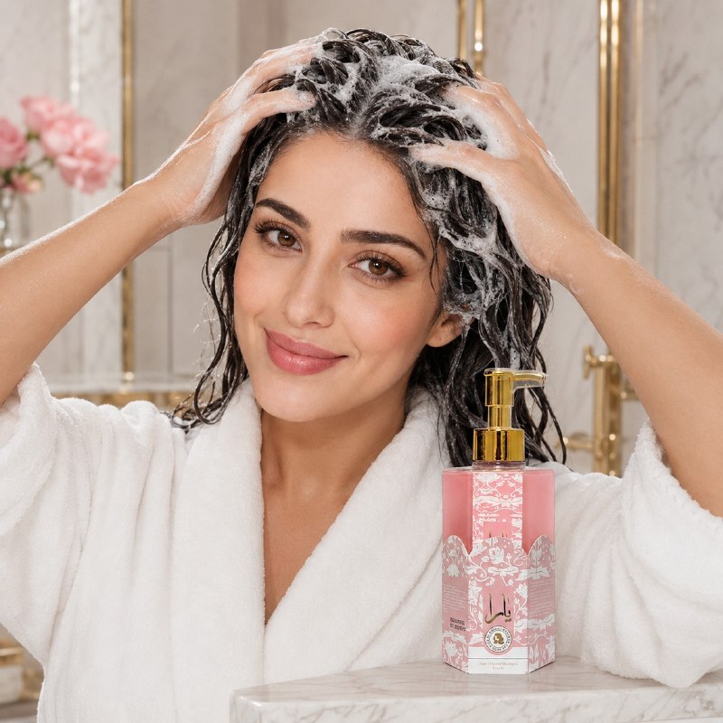 SHAMPOO SUAVIZANTE Y DESENREDANTE HGZRLY 300ML (AROMA SIMILAR LATTAFA YARA)