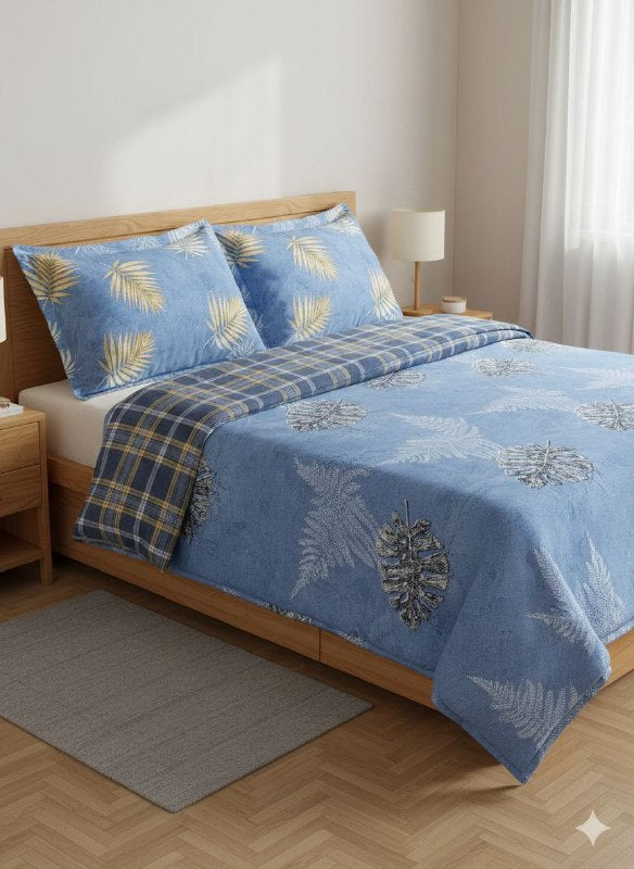 JUEGO DE SABANAS CAMERA EDREDON REVERSIBLE DE 3PCS QUEEN BENELI HOME