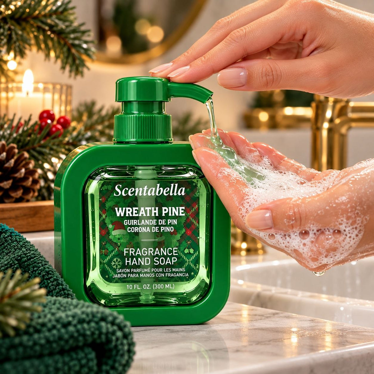 JABÓN LÍQUIDO DE MANOS CON FRAGANCIA CORONA DE PINO SCENABELLA 3000ML