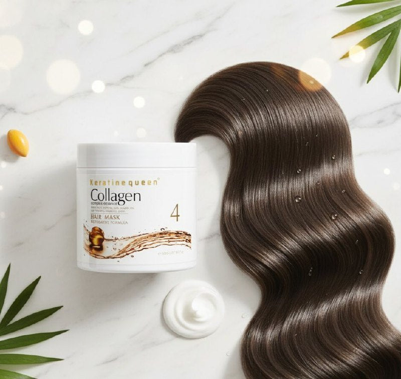 MASCARILLA PARA EL CABELLO DE PROTEINAS ACEITE DE ARGAN Y COLAGENO HIDRATANTE KERATINE QUEEN 800ML