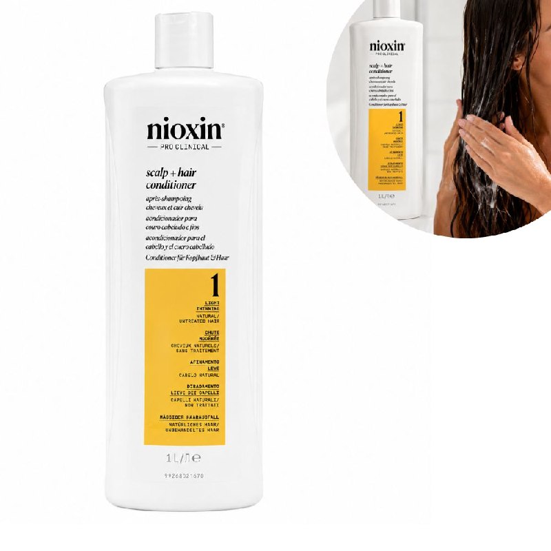 ACONDICIONADOR REVITALIZANTE, DENSIFICADOR E HIDRATANTE PARA CABELLO NATURAL SIN TRATAR NIOXIN 1000ML