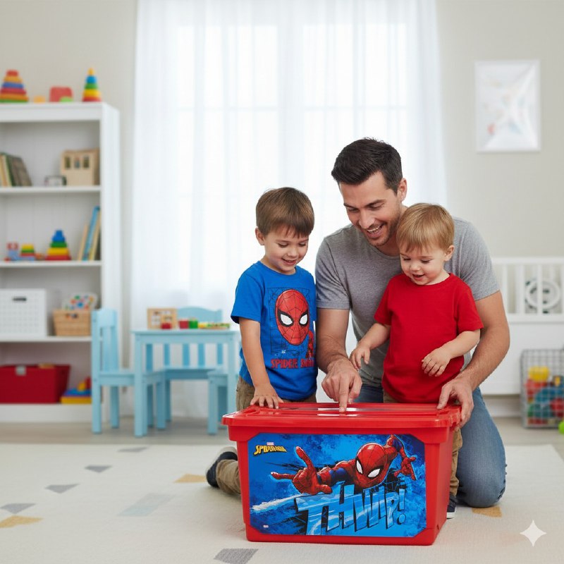 ORGANIZADOR CAJA DE ALMACENAMIENTO ORGANIZADORA PARA NIÑOS DE MARVEL SPIDERMAN 31X41X59CM