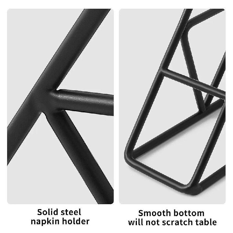 SERVILLETERO ORGANIZADOR CAJA DE ALMACENAMIENTO TRIANGULAR METALICO COLOR NEGRO