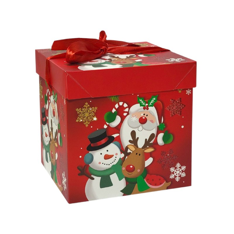 CAJA DE REGALO NAVIDEÑA MEDIANA 15X15CM