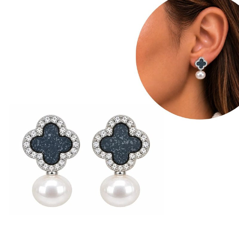 ARITOS DE ENCHAPE PARA DAMA CON DISEÑO DE FLOR 2CM (DUPE DE VAN CLEEF)