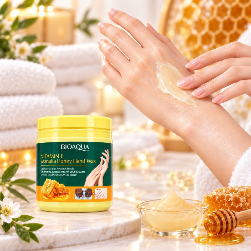 MASCARILLA EXFOLIANTE Y NUTRITIVA EN CERA PELABLE PARA MANOS DE MIEL DE MANUKA Y VITAMINA E BIOAQUA 170G