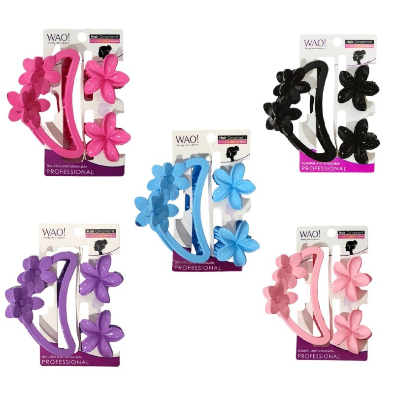 GANCHO PARA EL CABELLO EN SET DE 3PCS WAO BEAUTY GRANDE 9X6CM, PEQUEÑOS 4X4CM