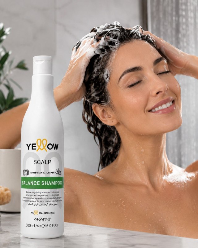 SHAMPOO PROFESIONAL PURIFICADOR EQUILIBRANTE PARA CABELLO GRASO ALFAPARF YELLOW 500ML