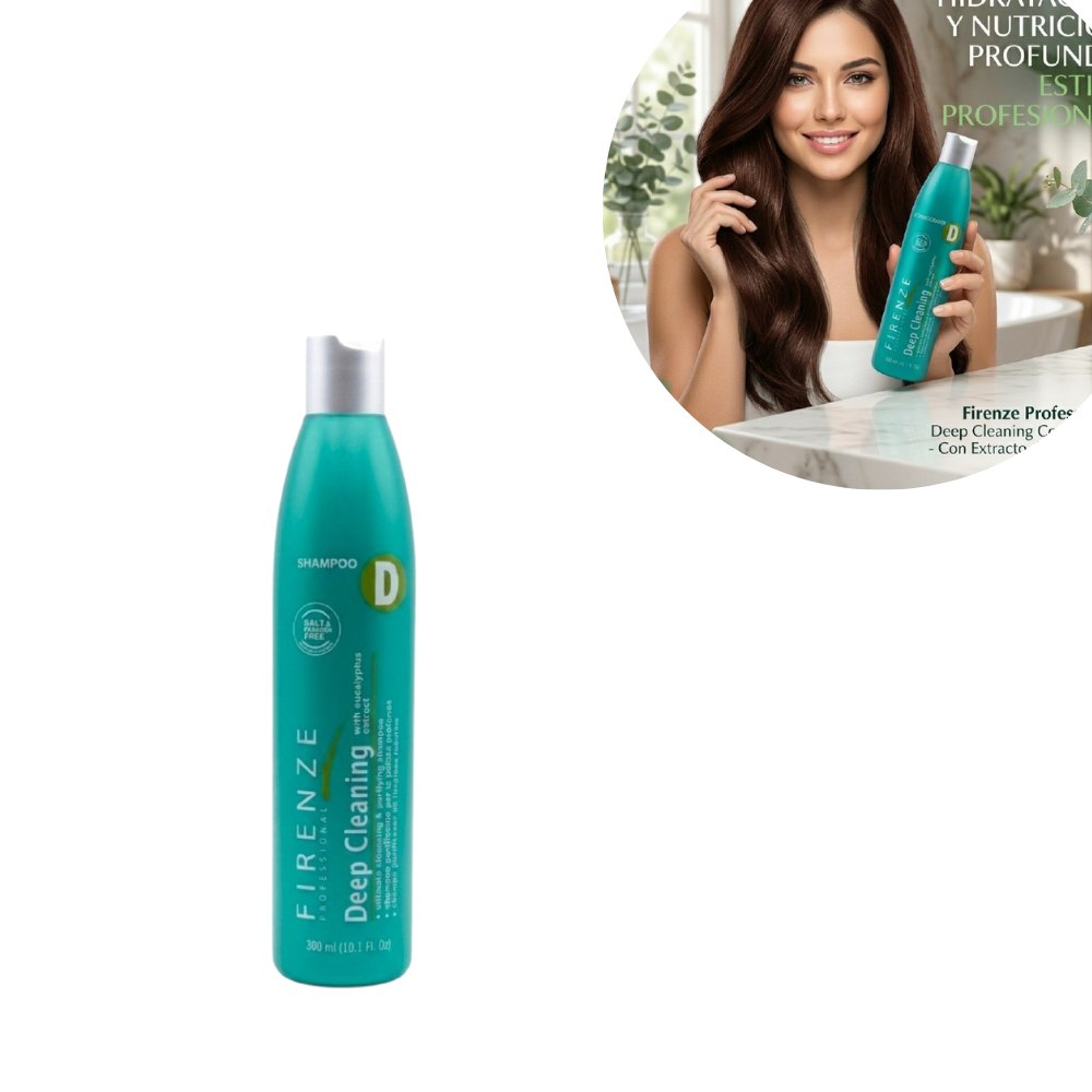 SHAMPOO DE LIMPIEZA PROFUNDA CON EXTRACTO DE EUCALIPTO DE EFECTO REFRESCANTE FIRENZE 300ML