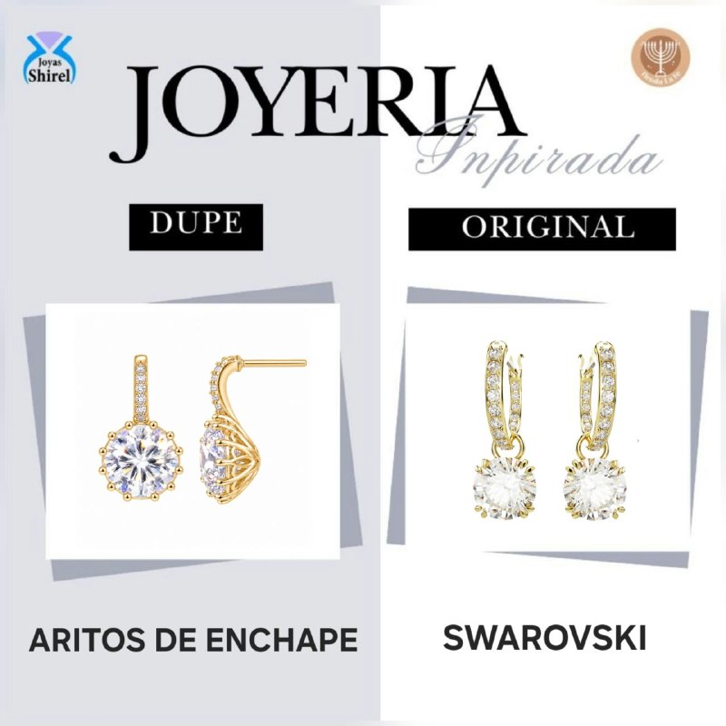 ARITOS DE ENCHAPE PARA DAMA 1.3CM (DUPE DE SWAROVSKI)