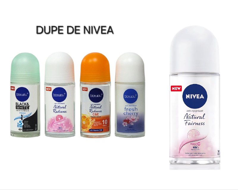 DESODORANTE PARA MUJERES ANTITRANSPIRANTE EN ROLL-ON 50ML, DUPE DE NIVEA, CON ESENCIA DE LECHE QUE REPONE, PROTEGE Y EMBELLECE LA PIEL DE LAS AXILAS, EFECTO HIDRATANTE DURADERO 48H BATOULI