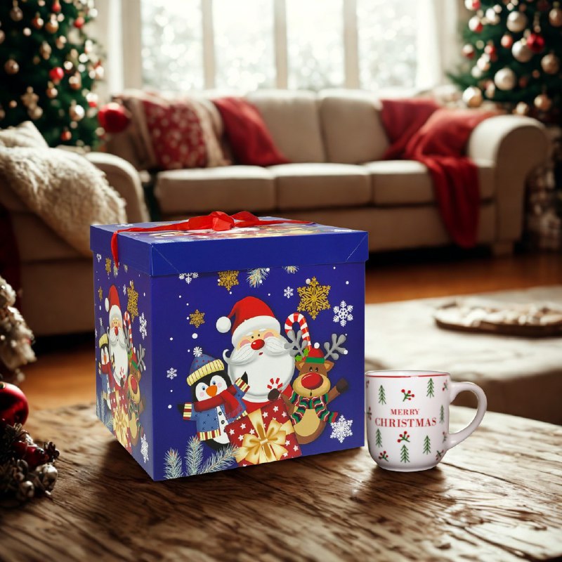CAJA DE REGALO NAVIDEÑA EXTRA GRANDE 30X30CM