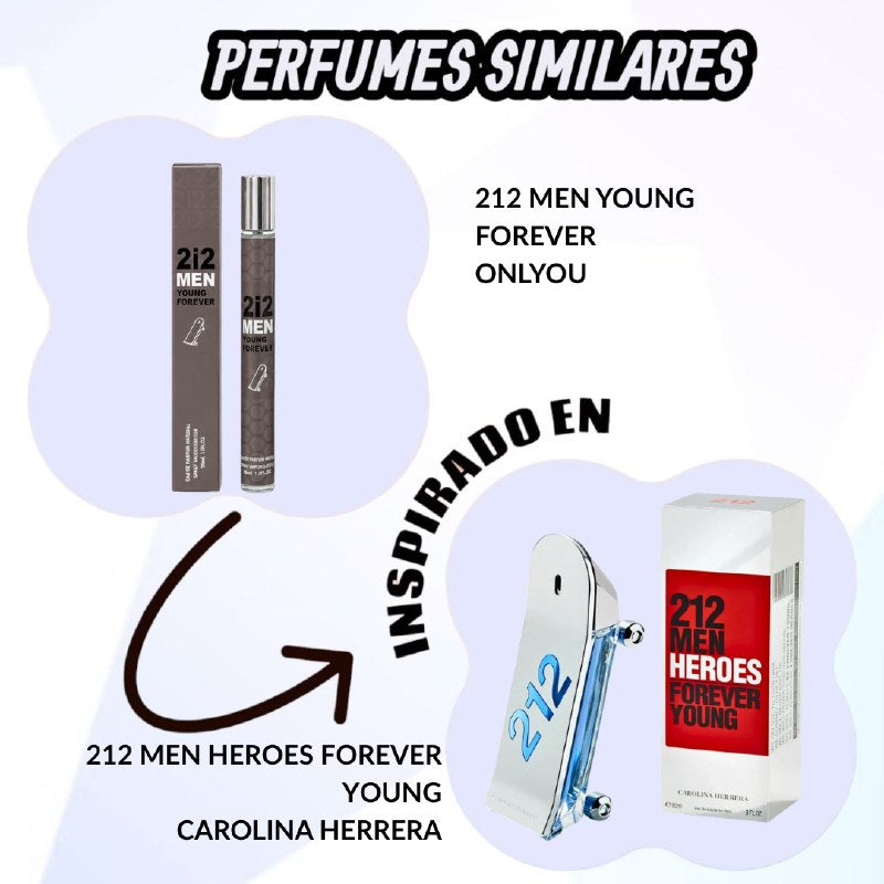 PERFUME EN TUBO PARA HOMBRE 2i2 MEN YOUNG FOREVER 197 EDP 35ML (H) (AROMA SIMILAR CAROLINA HERRERA 212 HEROES YOUNG)