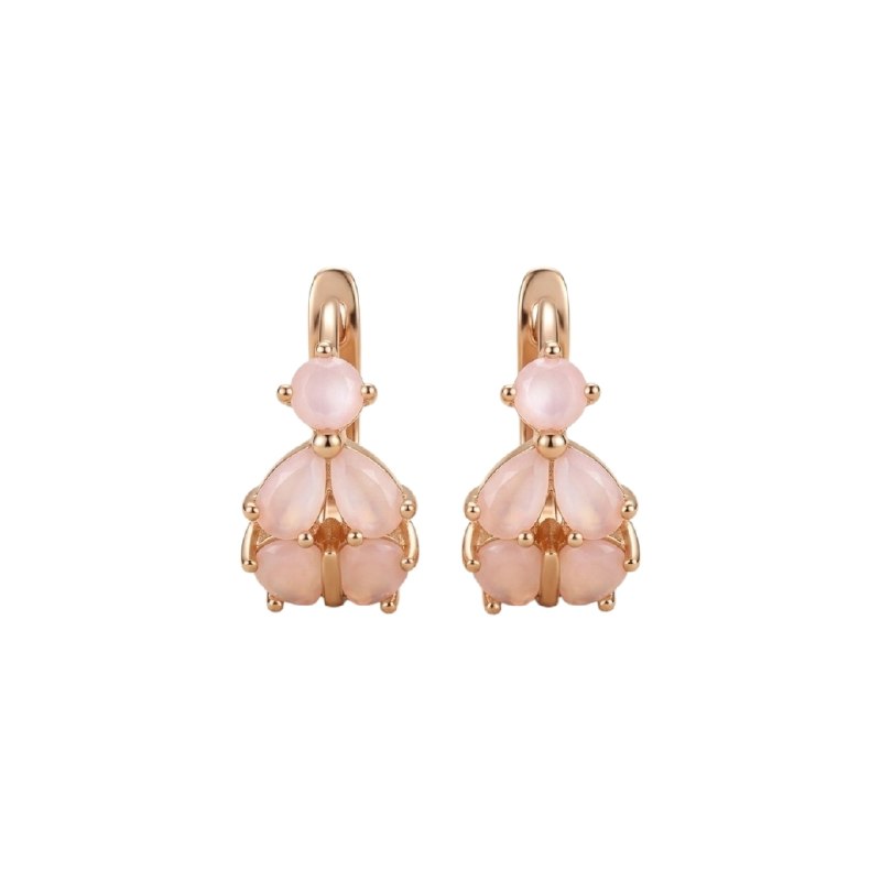 ARGOLLA DE ENCHAPE PARA DAMA DISEÑO CON PIEDRAS ROSADAS  2CM