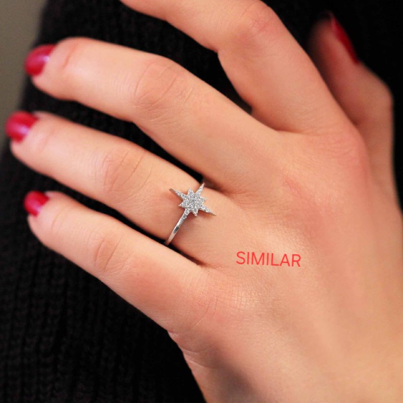 PANI1626 ANILLO ESTRELLA CON CIRCONES, PLATA 925