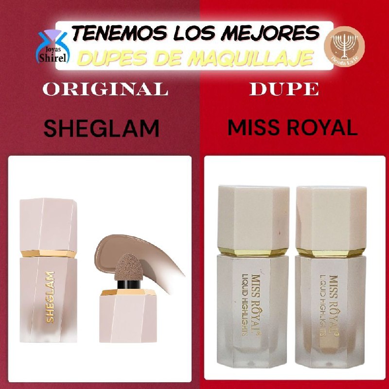 ILUMINADOR LIQUIDO DE LARGA DURACION 2.5G, DUPE DE SHEGLAM, MISS ROYAL RESISTENTE AL AGUA, 6 TONOS