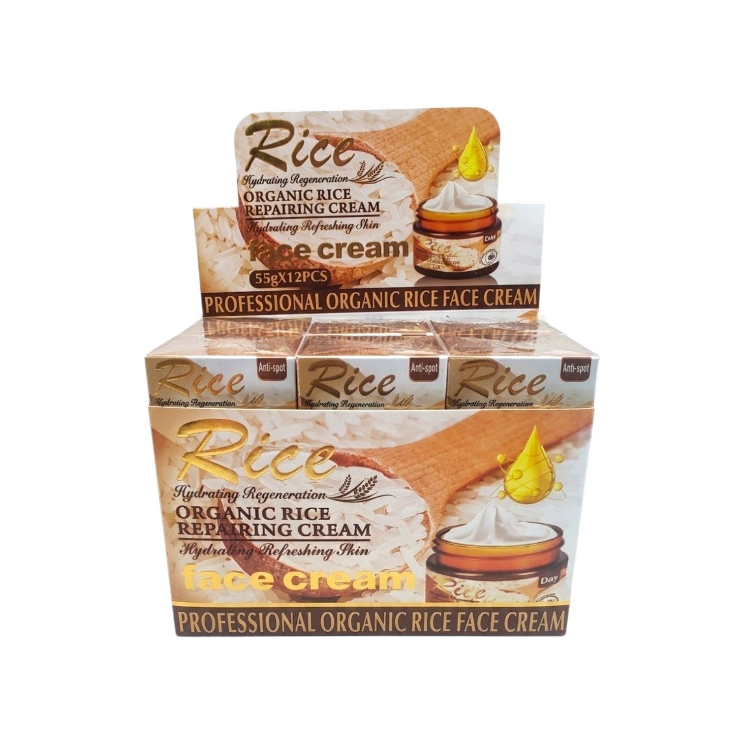 CREMA FACIAL DE ARROZ, ANTIMANCHAS,  ELIMINA EL ACNE Y BLANQUEA LAS PECAS A CORTO PLAZO RICE ANTI SPOT 55G