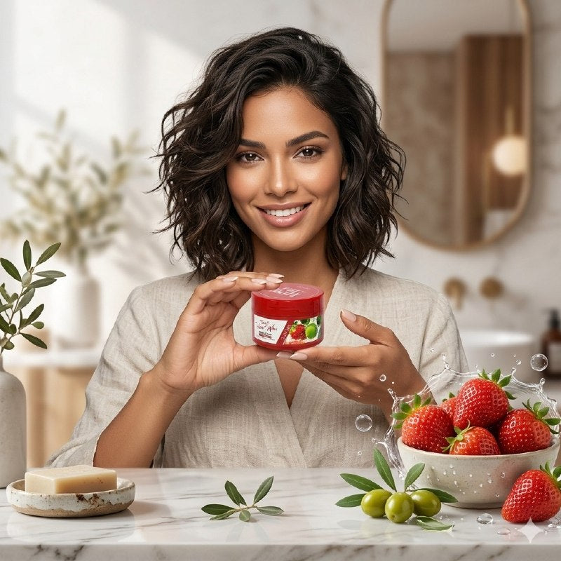 CERA PARA EL CABELLO MOLDEQADORA Y FIJADORA DE FRUTAS CON AROMA A OLIVIA Y FRESA SADOER 100G