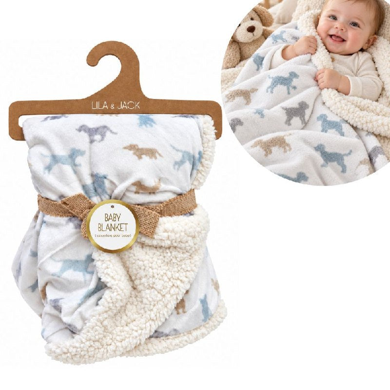 COBIJA TERMICA PARA BEBE CON REVERSO AFELPADO LILA & JACK 80X100CM