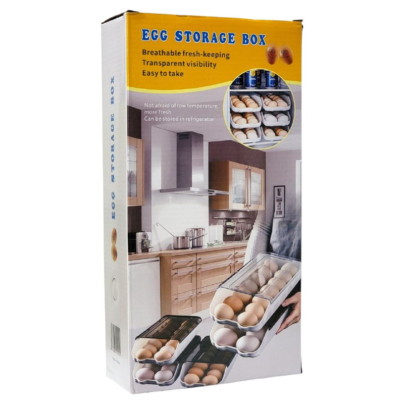 ORGANIZADOR DE HUEVOS TRANSPARENTE CON CAPACIDAD PARA 14 HUEVOS 16.5X31.5X7.5CM