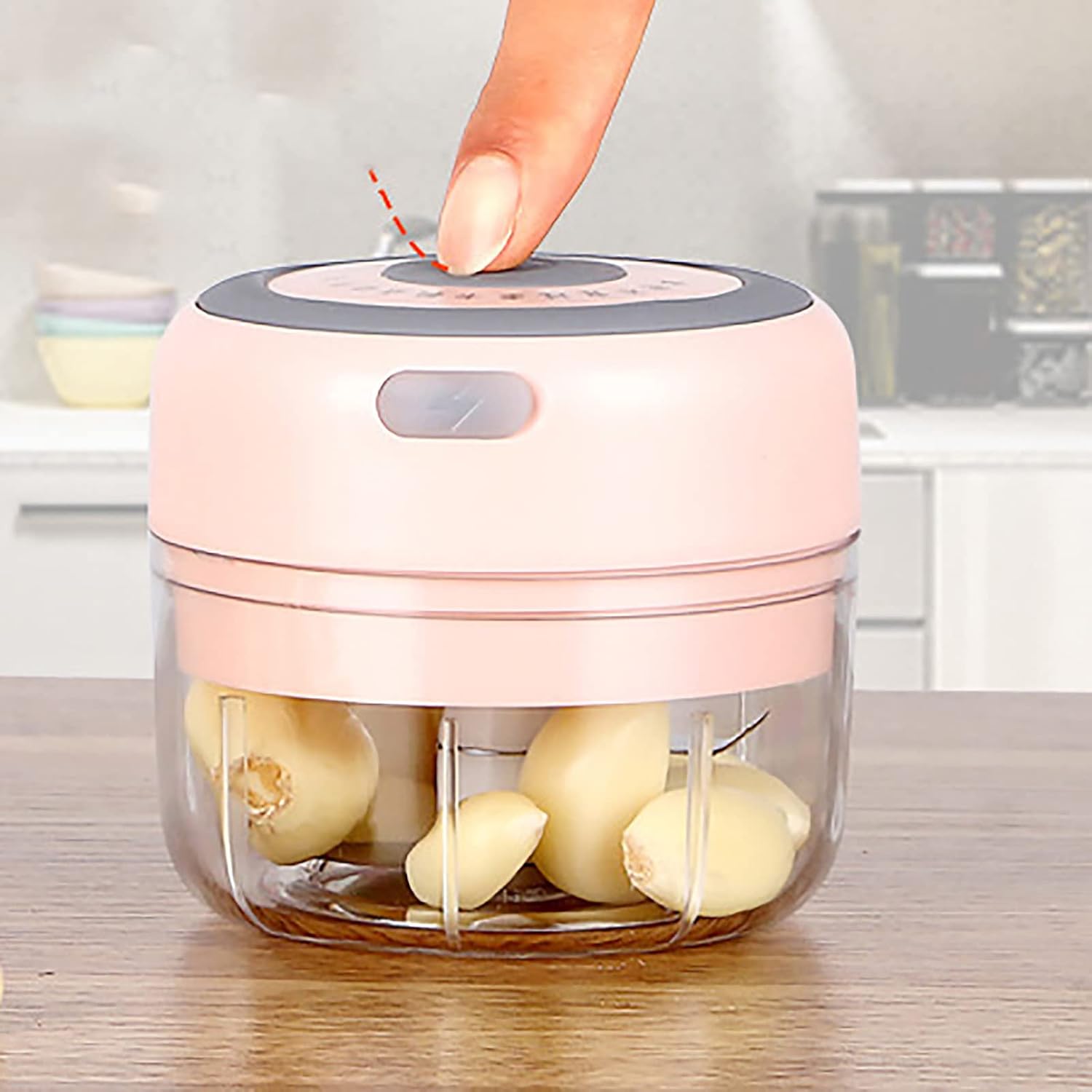 MAQUINA MINI CORTADORA Y PICADOR ELECTRICO DE ALIMENTOS PORTATIL CON CARGA USB