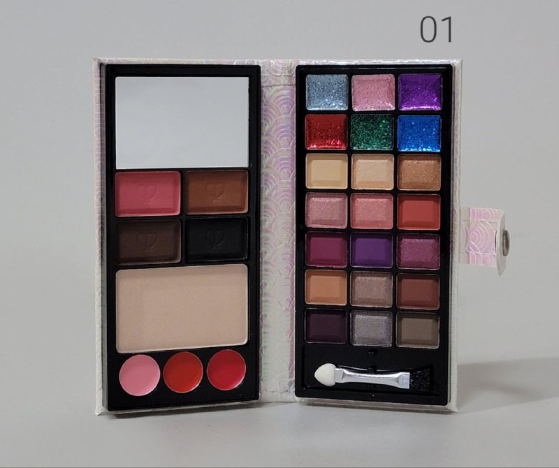 SOMBRAS DE OJOS EN KIT 3 EN 1, 18 SOMBRA,1 POLVO, 3 RUBOR 3 BRILLOS ENGOL COLLECTIONS 5.5G