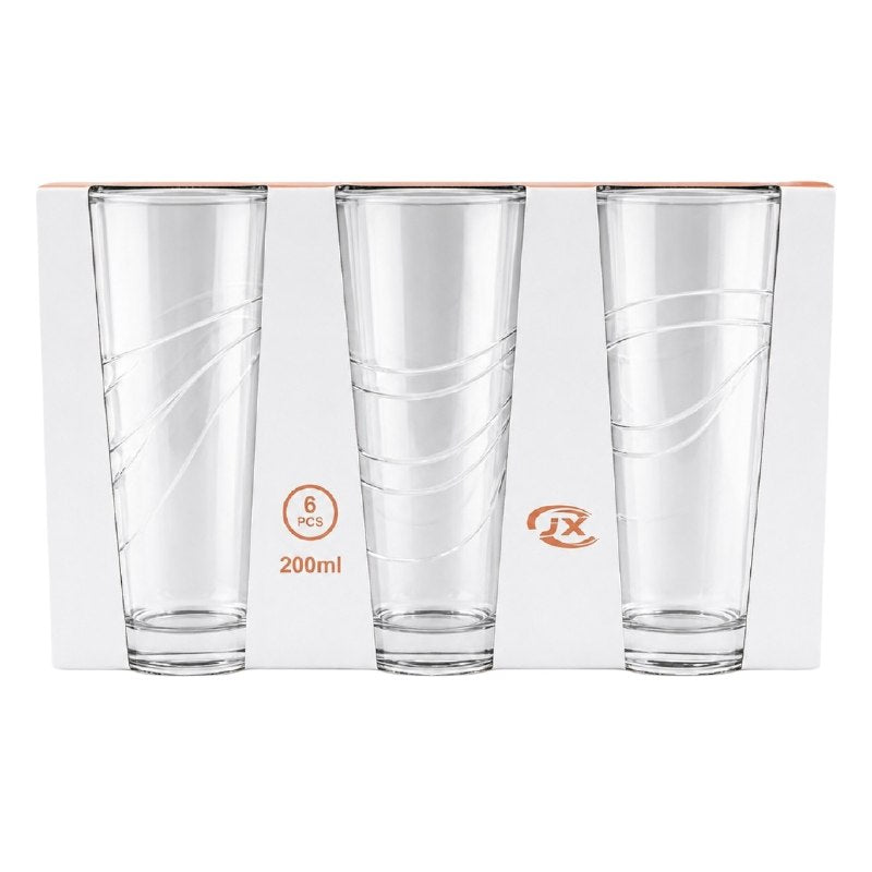 SET DE VASOS DE VIDRIO ELEGANTES Y VERSATILES DE 200ML BENELI HOME 6PCS
