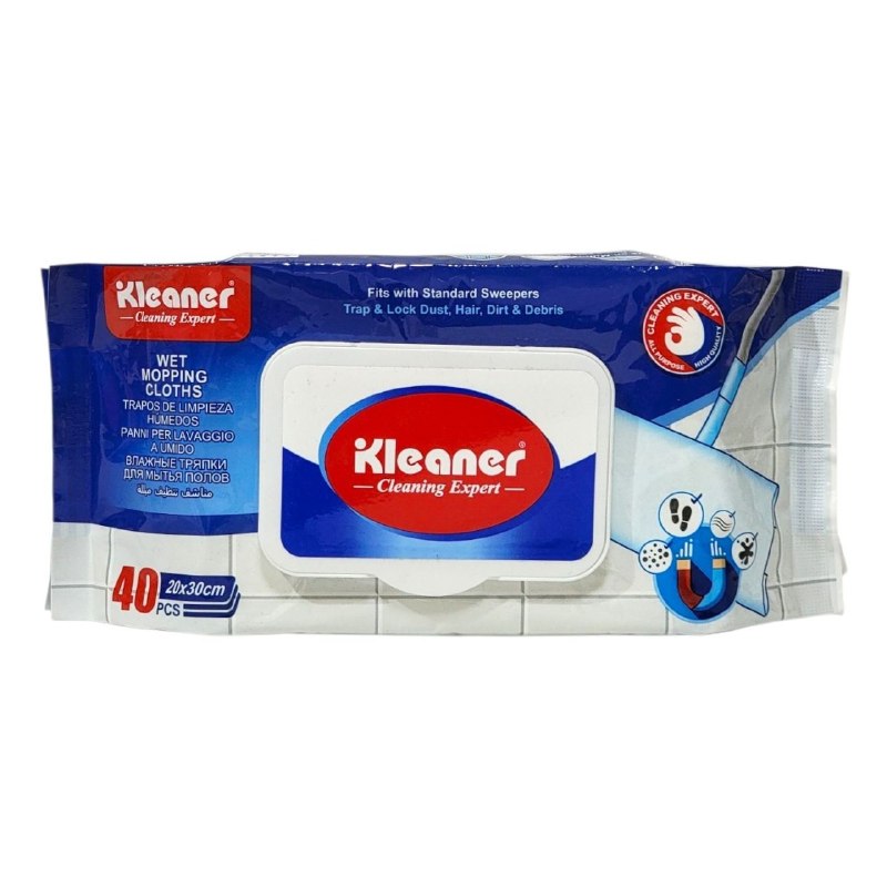 TOALLITAS HUMEDAS PARA PISOS ATRAPAR POLVO Y SUCIEDAD KLEANER 40 PAÑOS