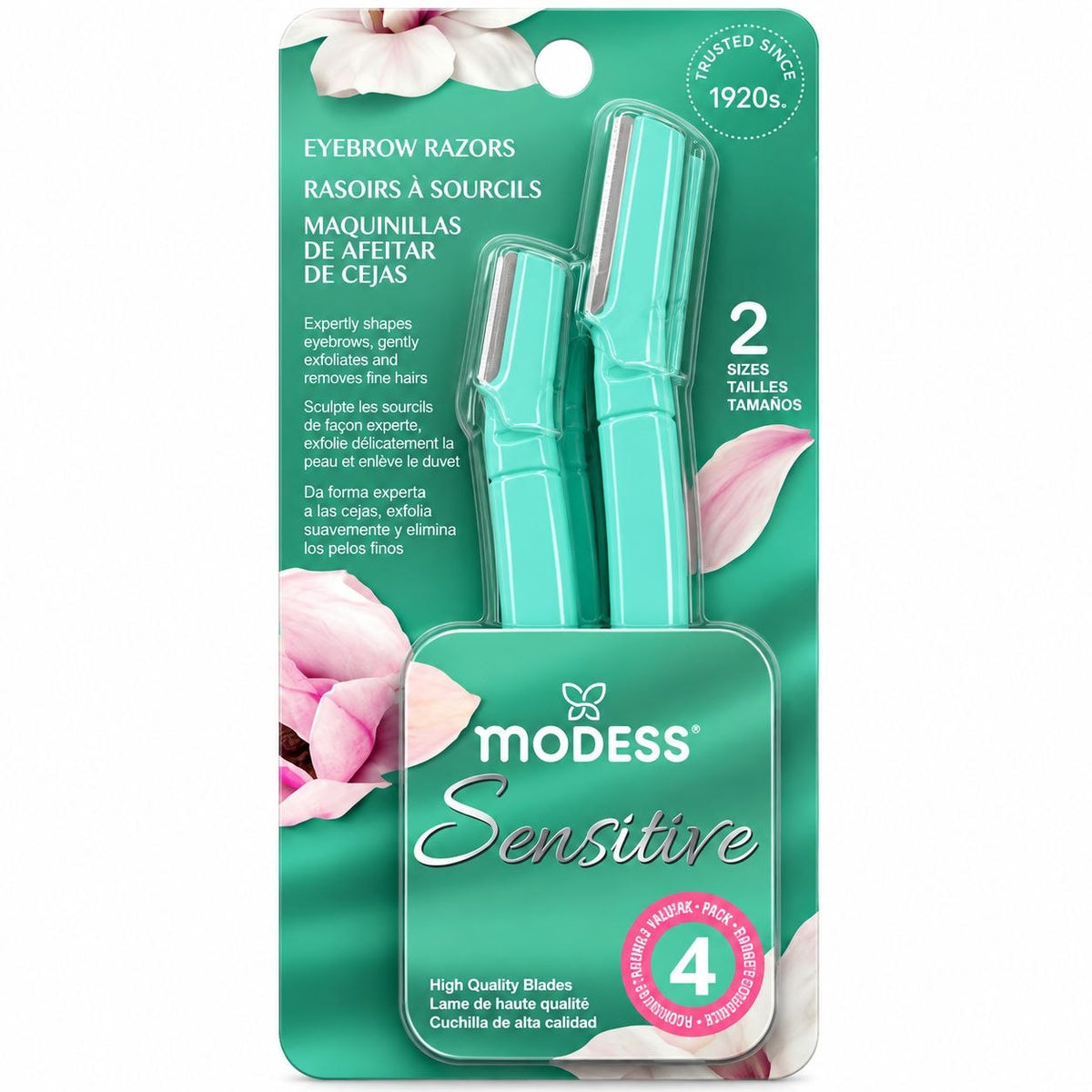 SET DE PERFILADORES Y RASURADORAS PARA CEJAS SENSITIVE 4PCS MODESS