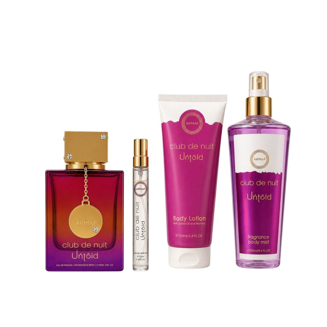 SET ARMAF CLUB DE NUIT UNTOLD EDP 105ML EDP 10ML BODY MIST 250ML CREMA CORPORAL 100ML (U)