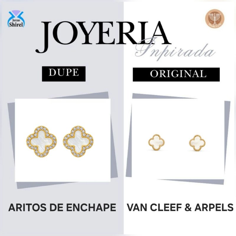 ARITOS DE ENCHAPE PARA DAMA CON DISEÑO DE FLOR 1.2CM (DUPE DE VAN CLEEF)