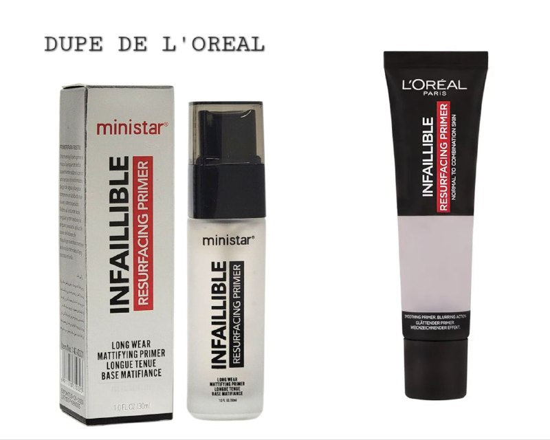 PREBASE MATE RENOVADORA EN GEL SUAVE Y LIGERO CON BRILLO Y DURACION MINISTAR 30ML (DUPE DE LOREAL)