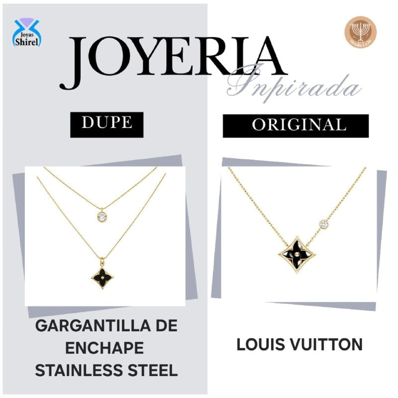 GARGANTILLA DE ENCHAPE PARA DAMA CON DISEÑO DE FLOR (DUPE DE LOUIS VUITTON)