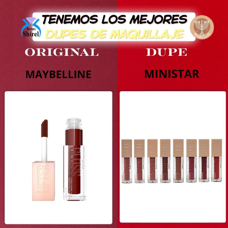 BRILLO LABIAL CON FORMULA DE ACIDO HIALURONICO HIDRATANTE BRILLANTE MINISTAR 12ML (DUPE DE MAYBELLINE)