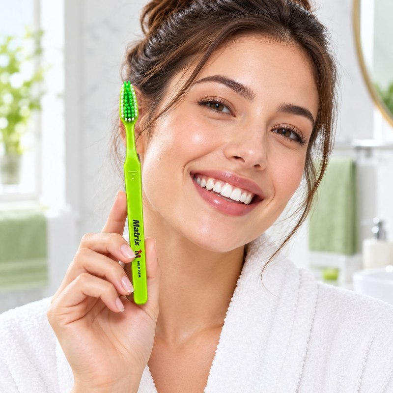CEPILLO DE DIENTES DE LIMPIEZA PROFUNDA DE CERDAS SINTETICAS DE MEDIANAS MATRIX 19CM