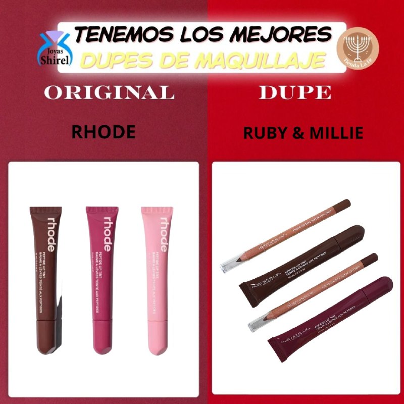 SET DE BRILLO LABIOS Y DELINEADORES DE LABIOS CON ACABADO MATE 4PCS RUBY & MILLIE (DUPE DE RHODE)
