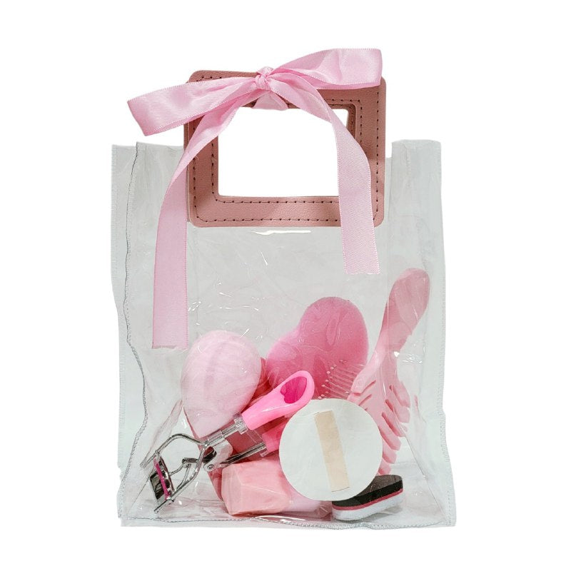 SET DE MAQUILLAJE DE 9 PIEZAS ENCRESPADOR PESTAÑAS, ESPONJAS, LIMA, BROCHA