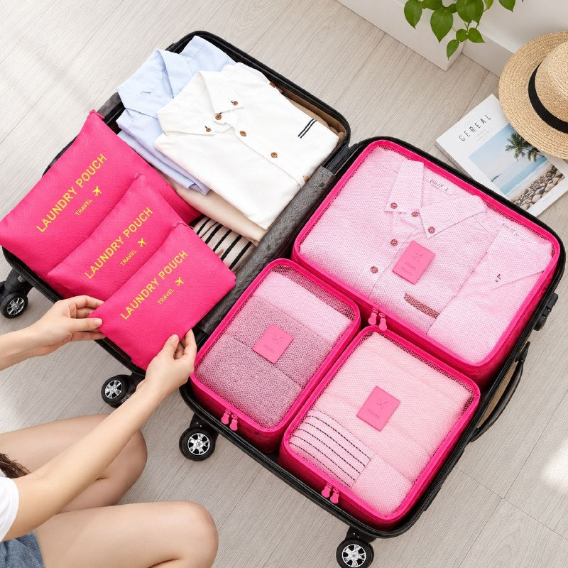 SET DE 6 BOLSOS ORGANIZADORES DE VIAJE PARA MALETA MULTIUSOS