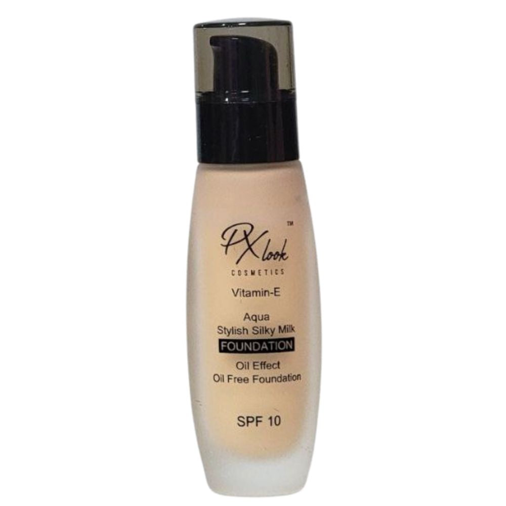 BASE DE MAQUILLAJE LIQUIDA SPF10 Y VITAMINA E 6 TONOS PX LOOK COSMETICS 30ML