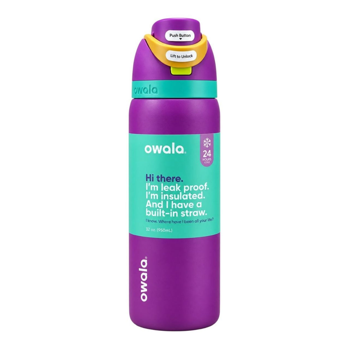BOTELLA TÉRMICA REUTILIZABLE CON PAJILLA INTEGRADA OWALA 24OZ (710ML)