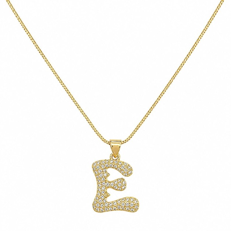 GARGANTILLA DE ENCHAPE PARA DAMA CON DISEÑO DE LETRA E 2.3CM