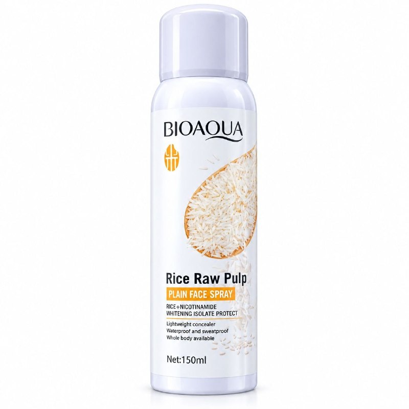SPRAY FACIAL PROTECTOR, HIDRATANTE E ILUMINADOR RESISTENTE AL AGUA DE PULPA DE ARROZ Y NIACINAMIDA BIOAQUA 150ML
