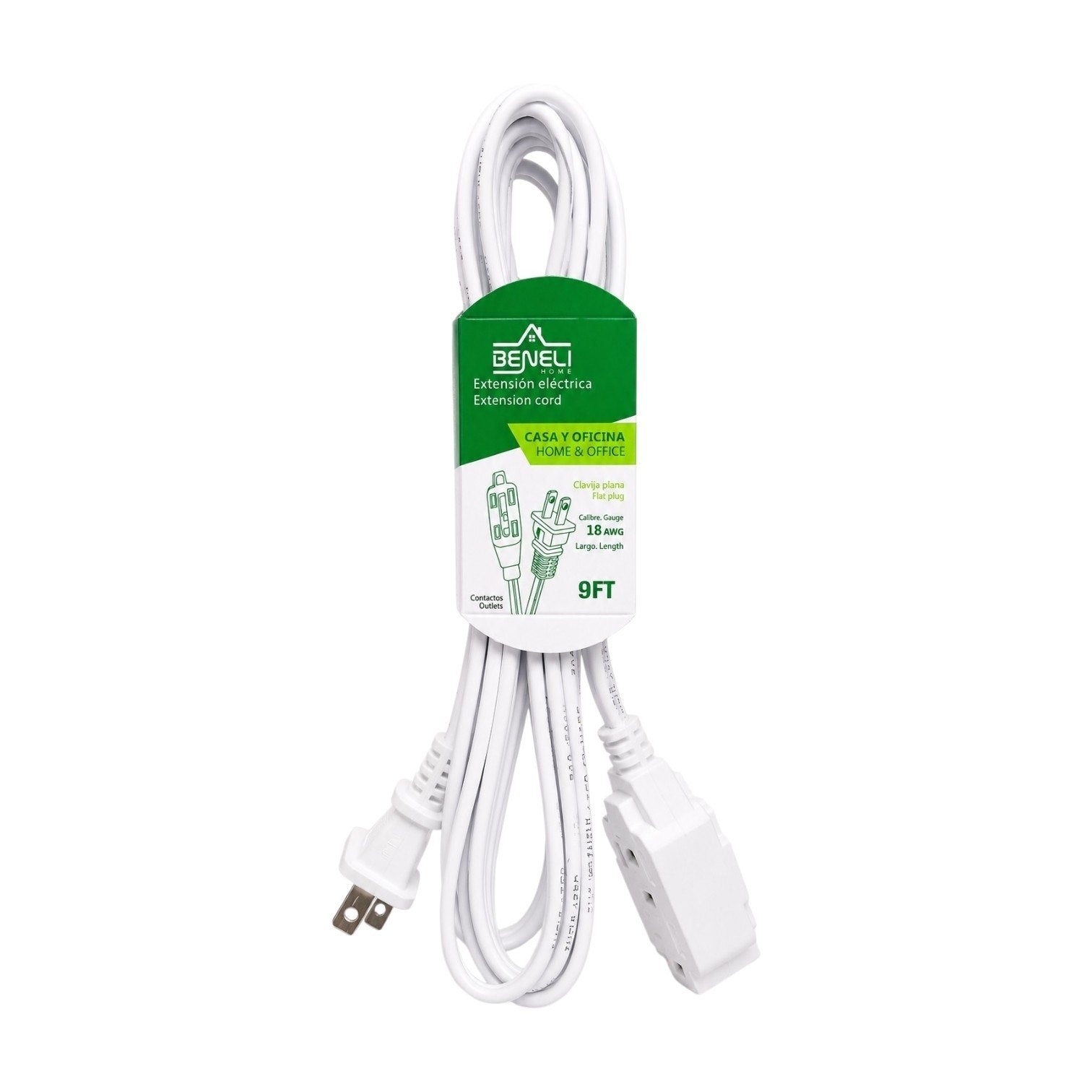 EXTENSIÓN ELÉCTRICA FLEXIBLE PARA HOGAR Y OFICINA BENELI HOME HOME & OFFICE EXTENSION CORD 274.32 CM