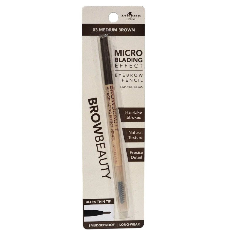 LAPIZ DE CEJAS, TRAZOS SIMILARES AL CABELLO, PUNTA ULTRA FINA, DETALLE PRECISO, LARGA DURACION TONO 03 MEDIUM BROWN ITALIA DELUXE BROWBEAUTY MICROBLADING 0.1G