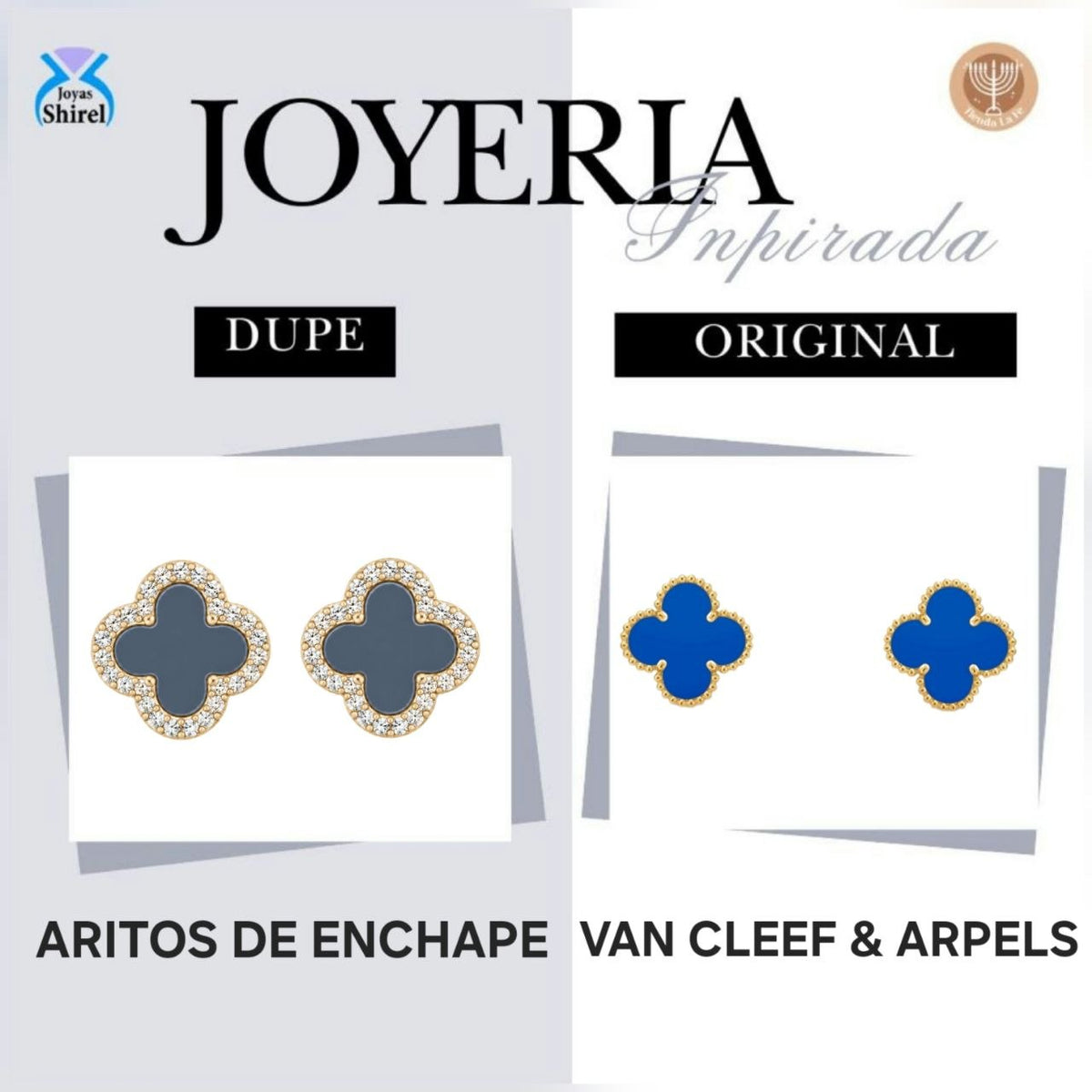 ARITOS DE ENCHAPE CON DISEÑO DE TRÉBOL GRIS CON CIRCONES 1.2CM