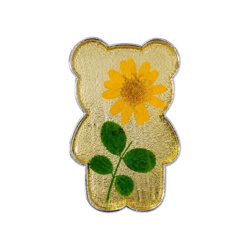 SOPORTE PARA CELULAR DE OSO CON UN GIRASOL 7.2X5CM