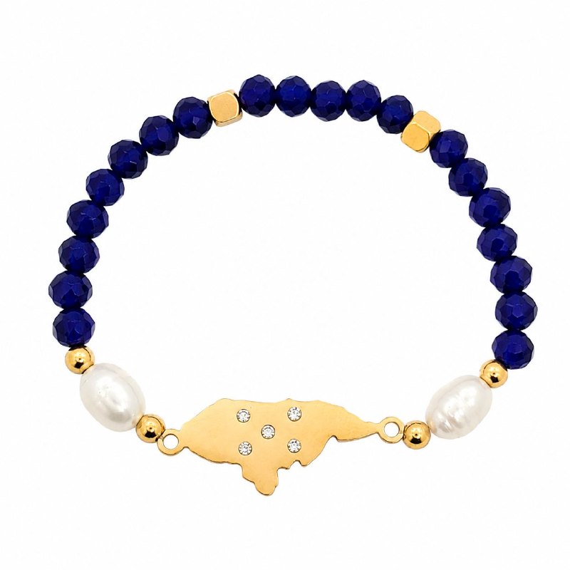 PULSERA DE ENCHAPE ELASTICA PARA DAMA CON DISEÑO DE HONDURAS