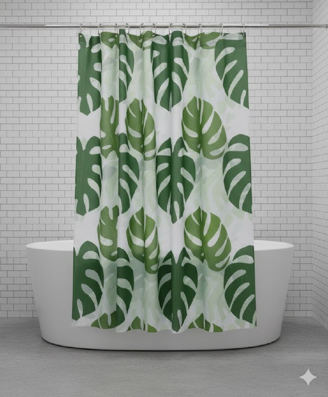 CORTINA DE DUCHA DE POLYSTER, SIMPLE Y MODERNO CON 12 ARANDELAS Y MATERIALES DURADEROS 180X180CM LARUCCI SHOWER CURTAIN 16 ESTILOS